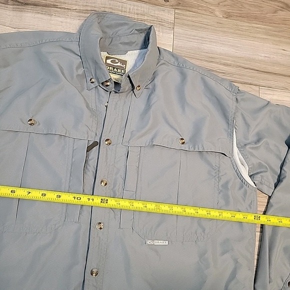 Drake Waterfowl Shirt  Mens Med Gray Wingshooter Performance Long‎ Sleeve Vented - Picture 8 of 9